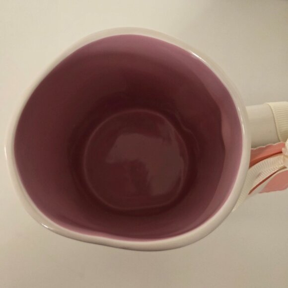 Rae Dunn "Hot Cocoa Weather " mug  with snowflakes pink and white NWT - Picture 4 of 4